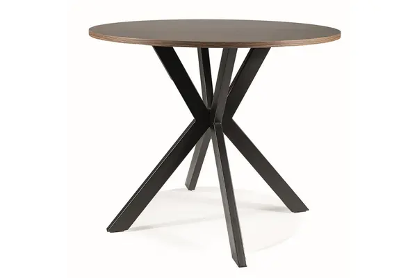 Masa rotunda Talia II nuc/negru mat - ø90 / h76 cm