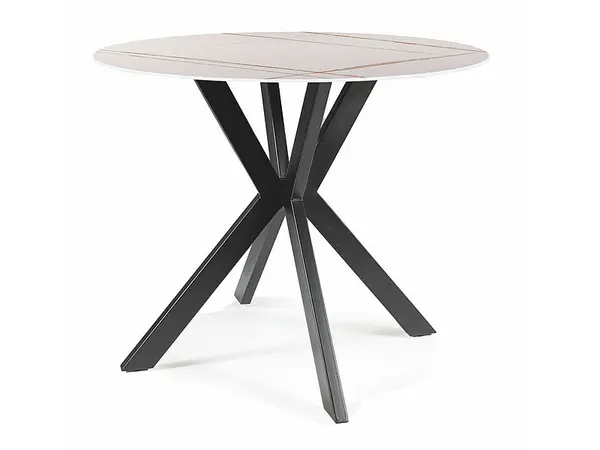 Masa rotunda Talia marmura alba/negru - ø90 / h75 cm