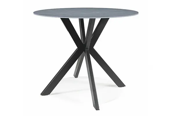 Masa rotunda Talia marmura gri/negru - ø90 / h75 cm