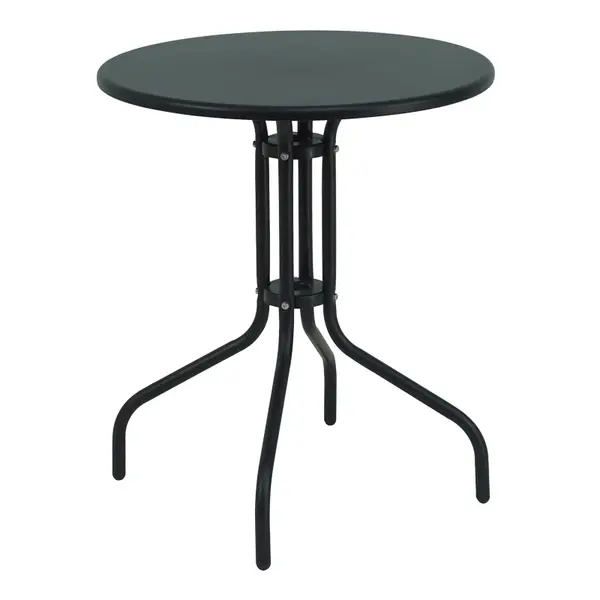 Masa Vergo Gri inchis din metal, D60x70 cm
