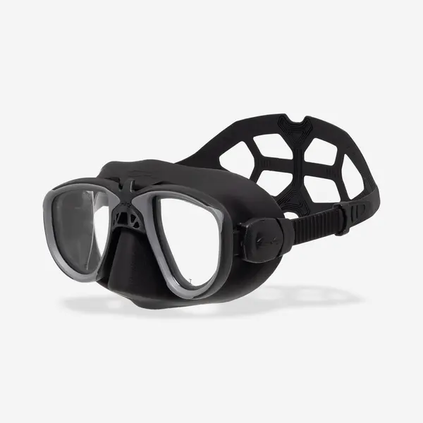 Mască activități sportive submarine, apnee și scufundări C4 Carbon marțian Negru