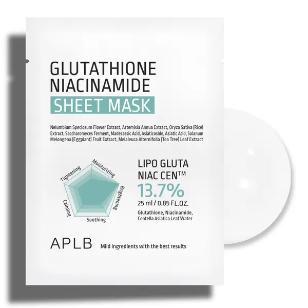 Masca cu efect de iluminare APLB Gluthatione Niacinamide Sheet Ma