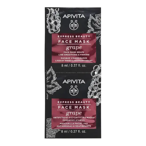 Masca de fata antirid cu extract de struguri, 2*8 ml, Apivita