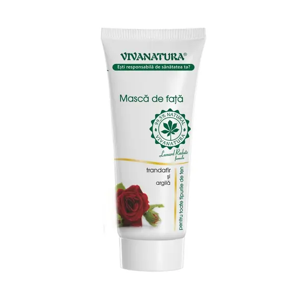 Masca de fata cu trandafir si argila pentru toate tipurile de ten, 75 ml, Leonard Radutz Formula, VivaNatura