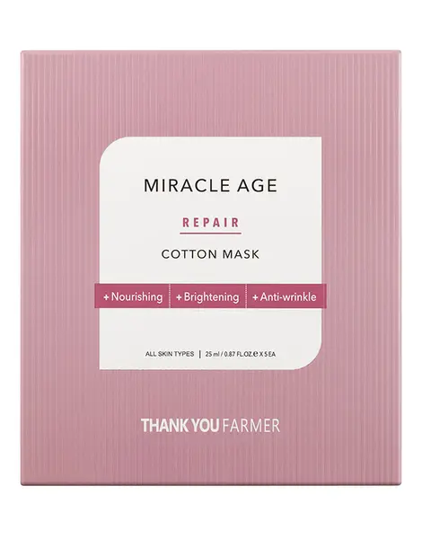 Masca de fata din bumbac Miracle Age, 25ml, Thank You Farmer