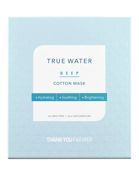 Masca de fata din bumbac True Water Deep, 25ml, Thank You Farmer