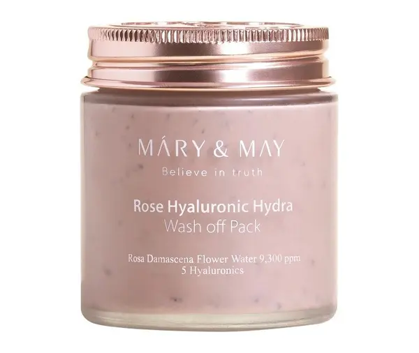 Mască de față hidratantă cu trandafir și acid hialuronic, Mary & May, 125g