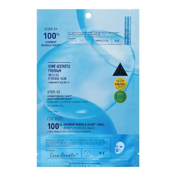 Masca de fata Hydrop Reedle Shot 100hL 2 Step Hydrogel, 1.5g + 33g, VT Cosmetics
