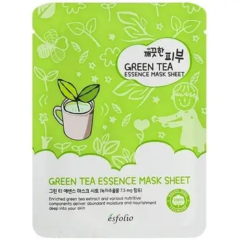 Masca de fata tip servetel cu extract de ceai verde Pure Skin, 25ml, Esfolio