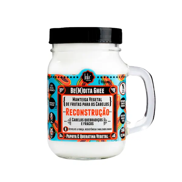 Masca de par restructuranta cu papaya si keratina vegetala Bemdita Ghee, 350g, Lola Cosmetics