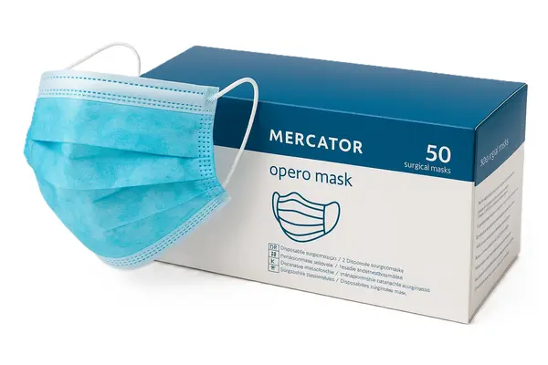 Masca de unica folosinta, albastra- opero, II R, 3 pliuri 50 buc Mercator