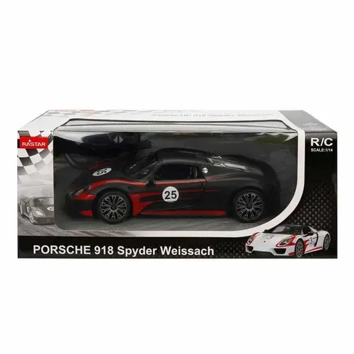 Masina cu telecomanda Porsche 918 Spyder Weissach, scara 1 la 14 (Negru)