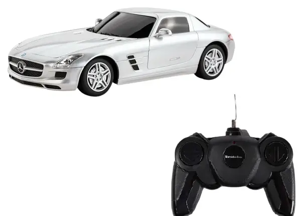 Mașină cu telecomandă Rastar - Mercedes-Benz SLS AMG, 1:24, argintiu