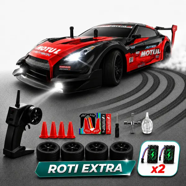 Masina cu telecomanda RC Timebox, 30km/h, 1:16, 4x4, Drift car, Negru/Rosu - Default Title