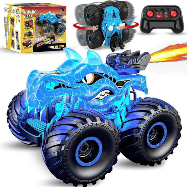 Masina cu telecomanda RC Timebox, 4x4, Dinozaur Monster Truck, Albastru - Default Title
