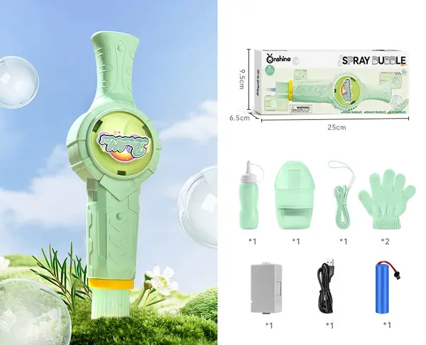 Masina de Bule de Fum Magic - Bagheta cu Efect de Ceata si Lumina LED Verde Verde