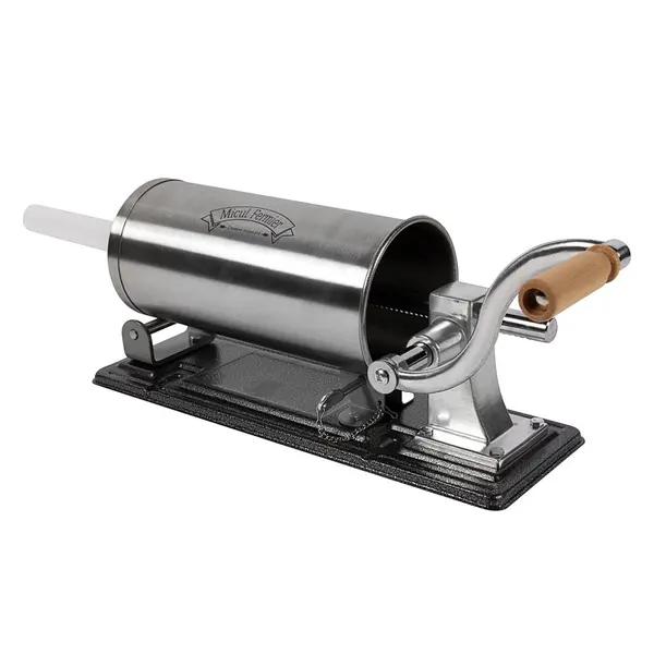 Masina de Facut Carnati Orizontala Inox 5.5 kg, 5 Palnii Incluse, Micul Fermier GF-0825 PRO