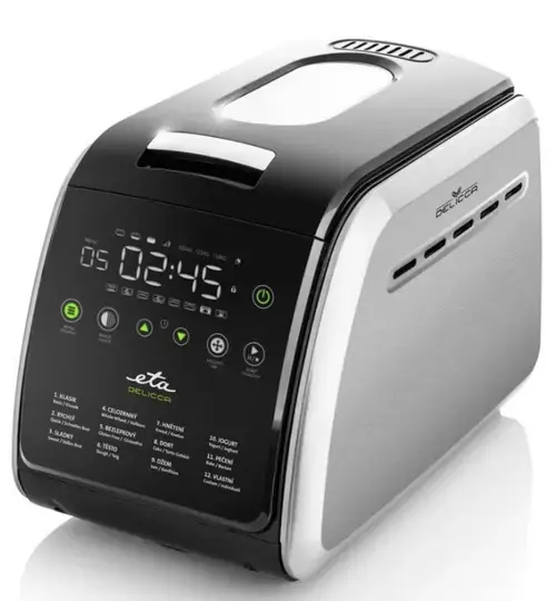 Masina de facut paine ETA Delicca II ETA714990030, 850 W, 12 Programe (Negru/Argintiu)