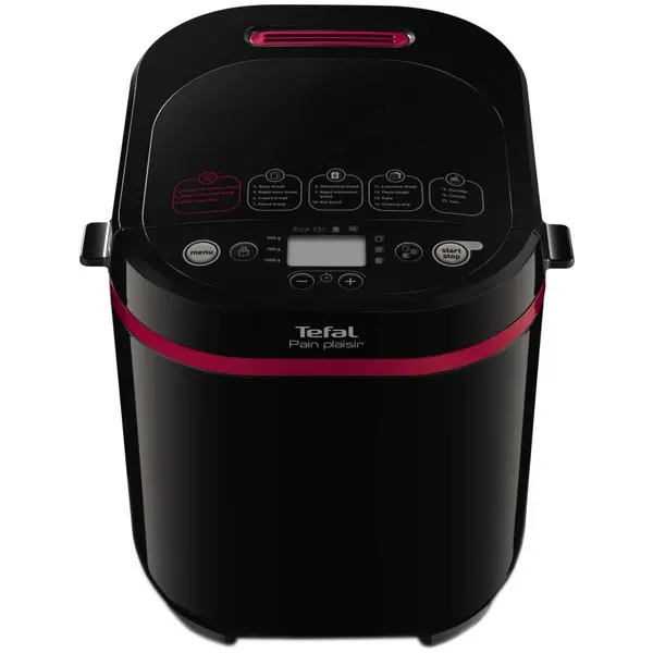 Masina de facut paine Tefal Pain Plaisir PF220838, 700 W, 17 programe, 1 KG, pornire programabila, pastrare la cald tava cu invelis antiaderent, 3 accesorii, carte de rețete, negru