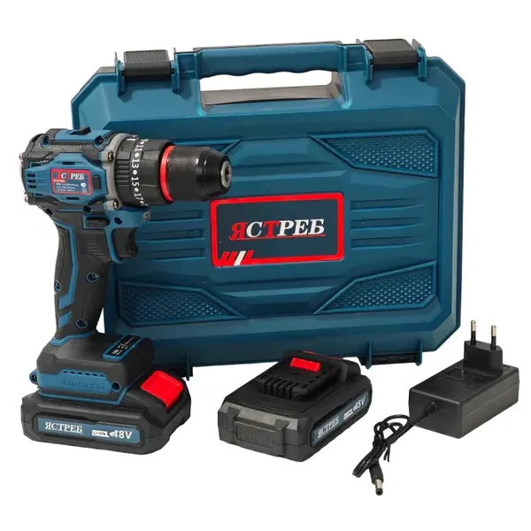 Masina de gaurit si insurubat cu acumulator DDT JCTPEB HLP10-9002, Brushless, 48V, 2 acumulatori, cuplu reglabil, sistem autoblocaj, valiza de transport