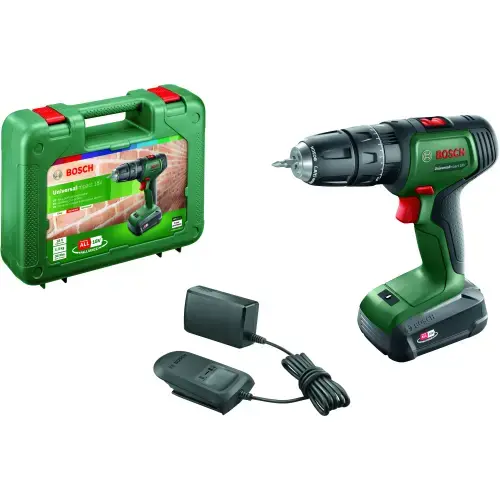 Masina de gaurit si insurubat cu percutie pe acumulator Bosch UniversalImpact 18, 18 V, 1450 rpm, + 1x Acumulator 18V, 1.5 Ah, Incarcator si valiza profesionala