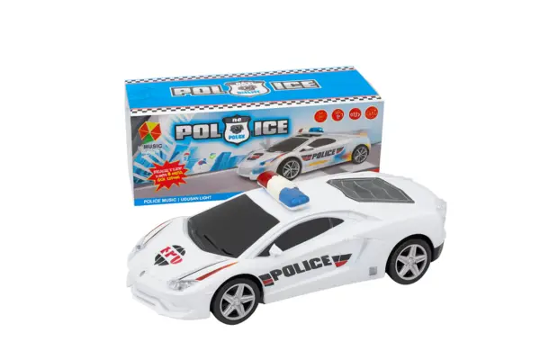 Masina de Politie cu Lumini si Muzica - 17 cm, Model Sport