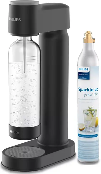 Mașină de sodă Philips - GoZero ADD4901BK/10, neagră