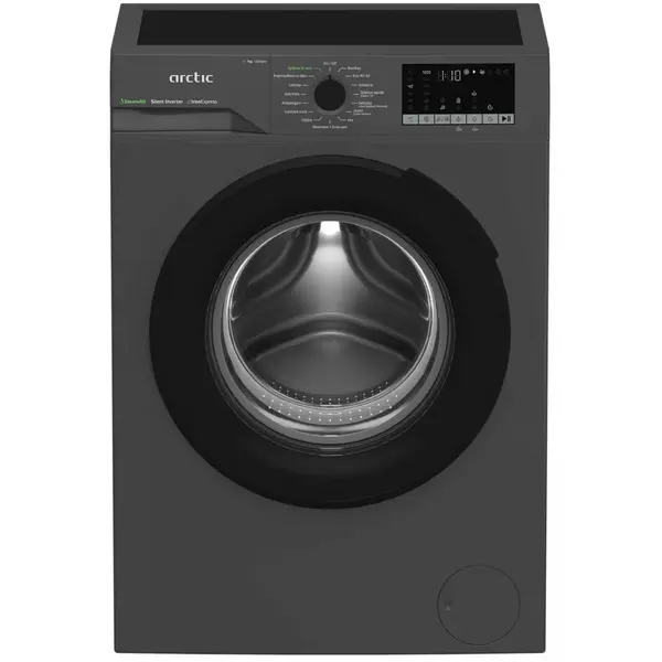 Masina de spalat rufe Arctic APLM2WFSU27211S, 1200 RPM, 7 kg, Improspatare cu abur, SaveInAll, IronExpress, Motor Silent Inverter, Recycled Tub, Steam, Child Lock, Add-In, Antracit, Clasa A