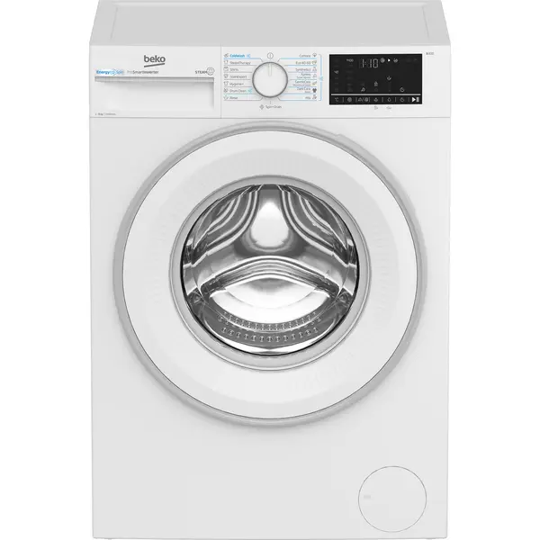 Masina de spalat rufe Beko B3WFU48415WWES, 8 kg, 1400 RPM, EnergySpin, SteamCure, AddXtra, ProSmart Inverter, Recycled Tub, Clasa A