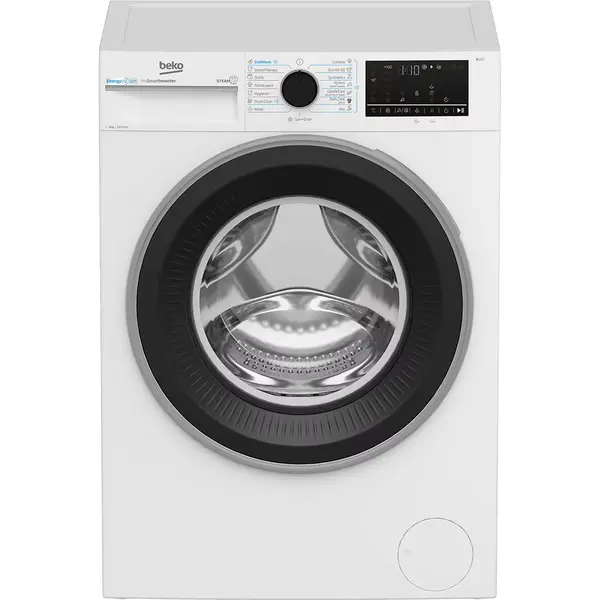 Masina de spalat rufe Beko B3WFU49415WBES, 9 kg, 1400 RPM, EnergySpin, SteamCure, Iron Fast, Alb, Clasa A