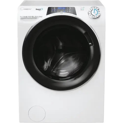 Masina de spalat rufe Candy Rapido Pro RP 4116BWMBC/1-S, 11 kg, 1400 RPM, Clasa A, Motor Inverter, Quick&Clean Technology, Steam Hygiene+, WiFi, Easy Iron+ (Alb)
