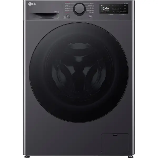 Masina de spalat rufe cu uscator LG F4DR510S2M, 1400 RPM, 10/6 Kg, Clasa D, Motor Direct Drive, TurboWash, Multi-Door, Dozator UVnano, Negru