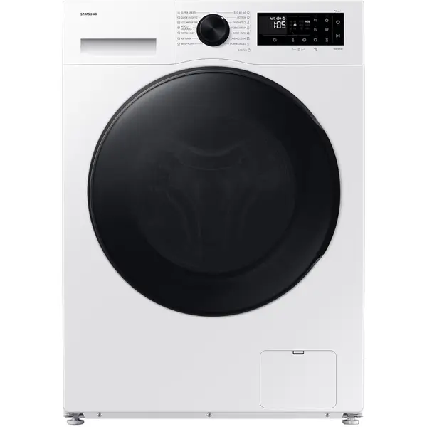 Masina de spalat rufe cu uscator Samsung WD90DG5G34BELE, 9/5 kg, 1400 RPM, Clasa E/A, AI Ecobubble, Slim, Afisaj LED, Alb