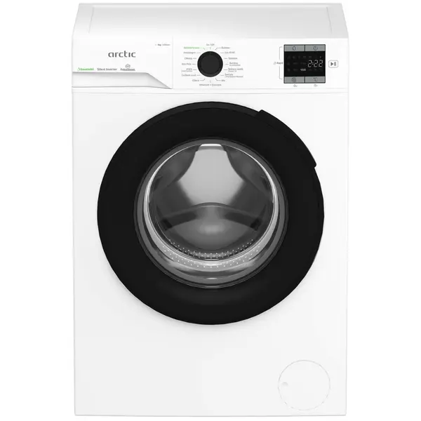 Masina de spalat rufe frontala Arctic APLM1WFSU18410W, 1400 RPM, 8 kg, Motor Silent Inverter, Recycled Tub, Fast/Intensive, Steam, Prewash, Child Lock, Add-In, Clasa A, Alb