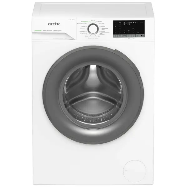Masina de spalat rufe frontala Arctic APLM2WFSU28211WG, 8 kg, 1200 RPM, Display LCD, Motor Silent Inverter, Drum Clean+Steam, Child Lock, Anticrease, Add-In, Gray, Clasa A