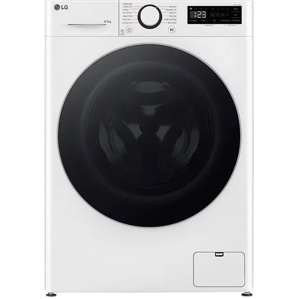 Masina de spalat rufe frontala cu uscator LG F2DR508S1W, Slim, 8/5 kg, 1200 RPM, Motor Inverter Direct Drive, Clasa A spalare/Clasa E uscare, TurboWash, Alb
