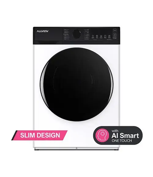 Masina de spalat rufe frontala slim Allview SENSY W600, 6kg, 1200 RPM, Clasa A, Smart One Touch AI, Motor Inverter, Spalare cu abur, Sterilizare, Spalare rapida 15 min (Alb)