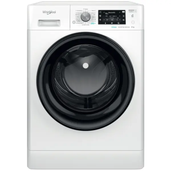 Masina de spalat rufe frontala Whirlpool FFD 8648 BV EE, 8 kg, 1600 RPM, Clasa C, Steam Refresh, Child Lock, Alb, Steam Hygiene, Tehnologia al-6lea Simt, Motor Inverter