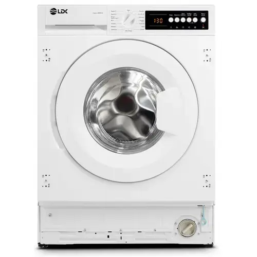 Masina de spalat rufe incorporabila LDK Higeea 812DD BI, Clasa D, Capacitate 8 Kg, 1200 rpm, 15 programe, Anti-Alergic, Amanare pornire, Spalare rapida, Display LED (Alb)