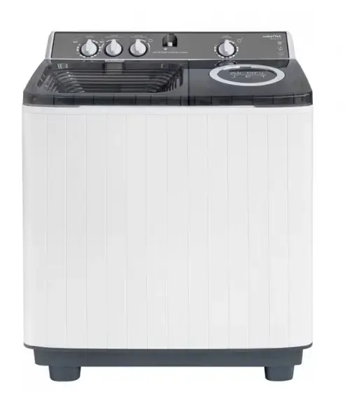 Masina de spalat rufe semi-automata Nobeltek NSWM 12.7S, 12 kg spalare, 7 kg stoarcere, 450 W spalare, 195 W stoarcere, timp spalare 0-15 min, timp stoarcere 0-5 min, evacuare apa uzata: prin cadere libera (Alb/Argintiu)