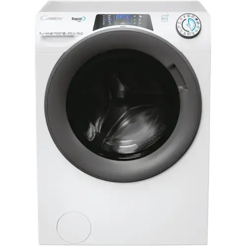 Masina de spalat rufe Slim Candy Rapido Pro RP4 476BWMR/1-S, 7 kg, 1400 RPM, Clasa A, Motor Inverter, Quick&Clean Technology, Steam Hygiene+, WiFi, Easy Iron+, Alb