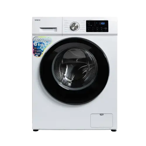 Masina de spalat rufe VIVAX WFL-140812CI, 8kg, 1400 RPM, BLDC Motor Inverter, Clasa A, Steam, Baby Care, Eco, Display digital, Control electronic, Drum Clean Sterilization, Quick Wash, Delay Start, 12 Programe (Alb)