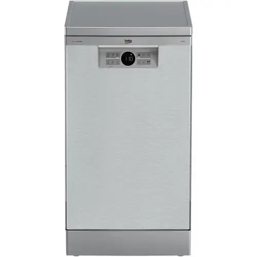 Masina de spalat vase Beko BDFS26020XQ, 10 seturi, 6 programe, Clasa E, Motor ProSmart Inverter, Hygiene Intense, Fast+, 45 cm (Inox)