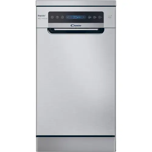 Masina de spalat vase Candy Rapido CF 0C7SB0FX, 10 seturi, 8 programe, Motor Speed Drive Inverter, Wi-Fi + BLE, Clasa C, 45 cm, Inox