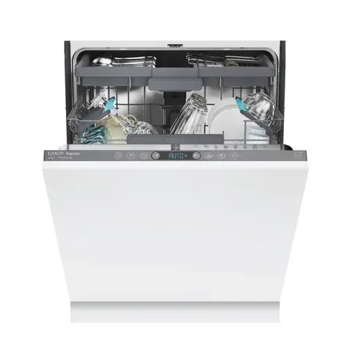 Masina de spalat vase complet incorporabila Candy Rapidò CI 6E7F1A, 16 seturi, 8 programe, Motor Speed-Drive Inverter, Conectivitate Wi-Fi si Bluetooth, Clasa energetica E (Alb)