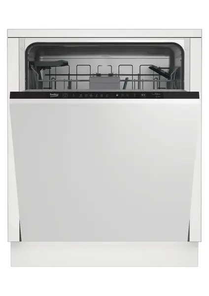 Masina de spalat vase incorporabila Beko BDIN16435, Clasa D, Capacitate 14 seturi, 6 programe, AutoDoor Opening, Clean&Shine, 60 cm (Alb)