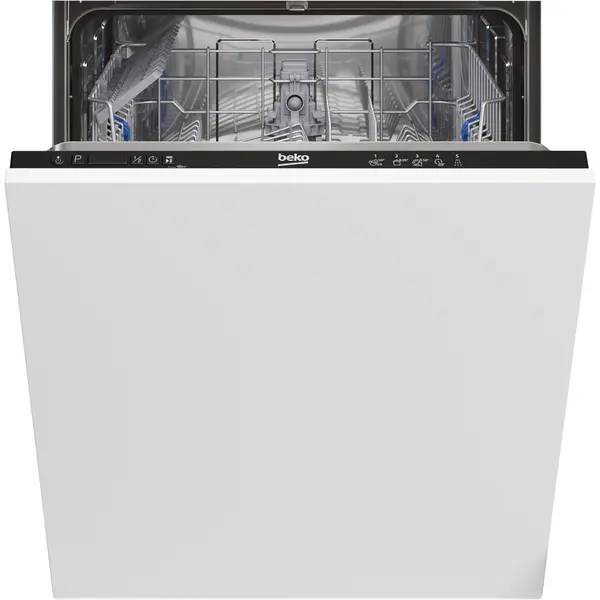 Masina de spalat vase incorporabila Beko BRI63491, 14 seturi, 5 programe, Clasa D, Automatic Door Opening, Siguranta alimentare apa, Negru