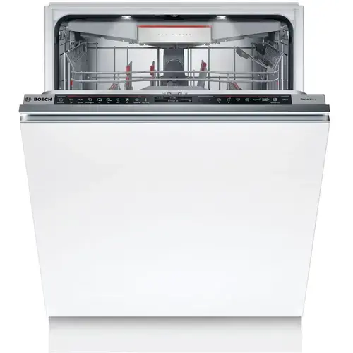 Masina de spalat vase incorporabila Bosch Seria 8 SMD8TCX04E, 14 seturi, 8 programe, PerfectDry, EcoSilence Drive, Home Connect, Open Assist, TimeLight, Emotion light white, 60 cm, Clasa A (Alb)