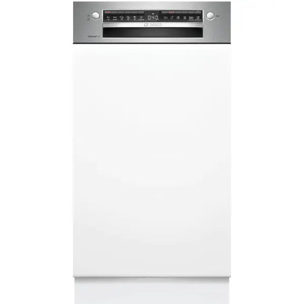 Masina de spalat vase incorporabila Bosch SPI4EMS17E, 10 seturi, 6 programe, Clasa B, 45 cm, Silence Plus, Sistem Rackmatic triplu, Siguranta copii, Otel periat