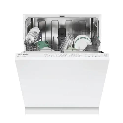 Masina de spalat vase incorporabila CANDY Rapido CI 3E6L0W, 13 seturi, 5 programe, Clasa E, WiFi+Ble, Wash & Dry 49', Motor Speed-Drive Inverter, 60 cm (Alb)